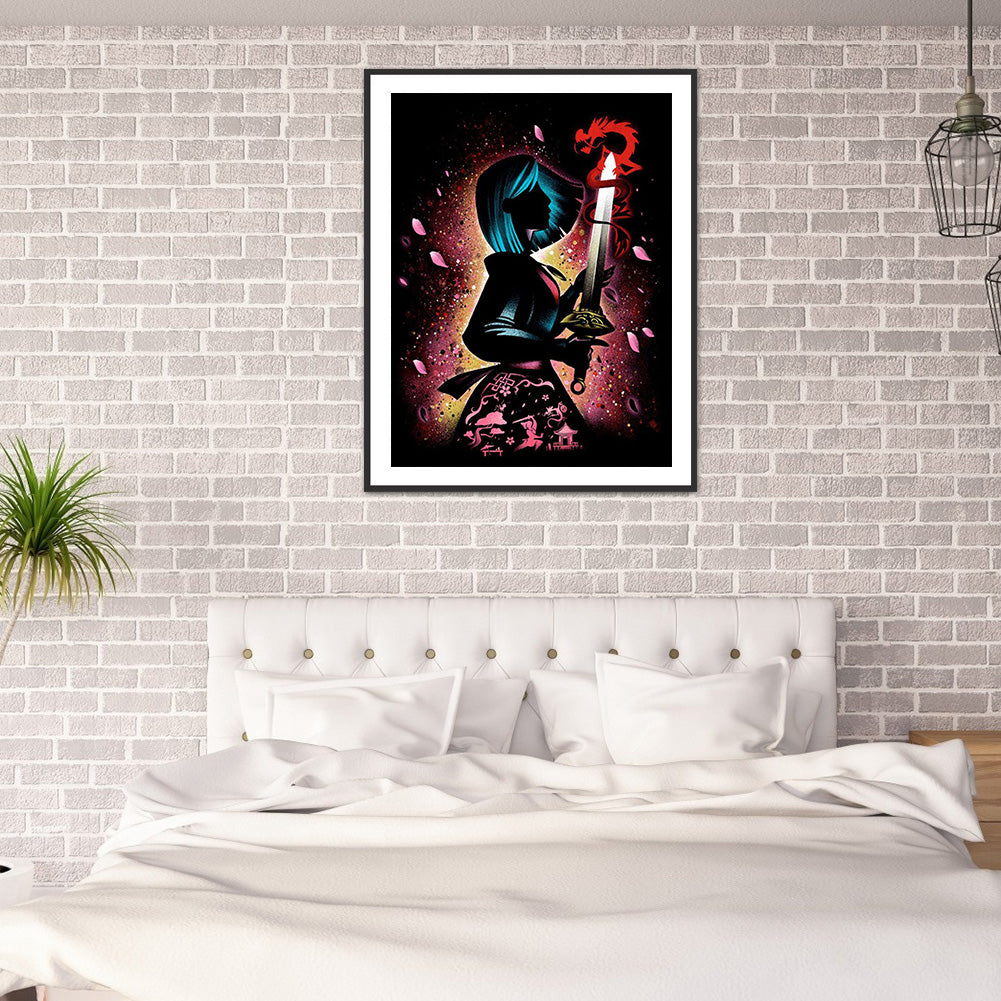 Princess Silhouette - Full Round Drill Diamond Painting 40*50CM