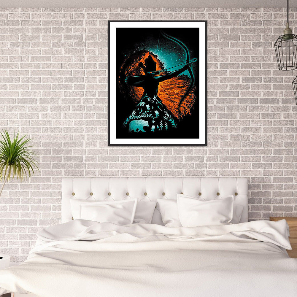 Princess Silhouette - Full Round Drill Diamond Painting 40*50CM