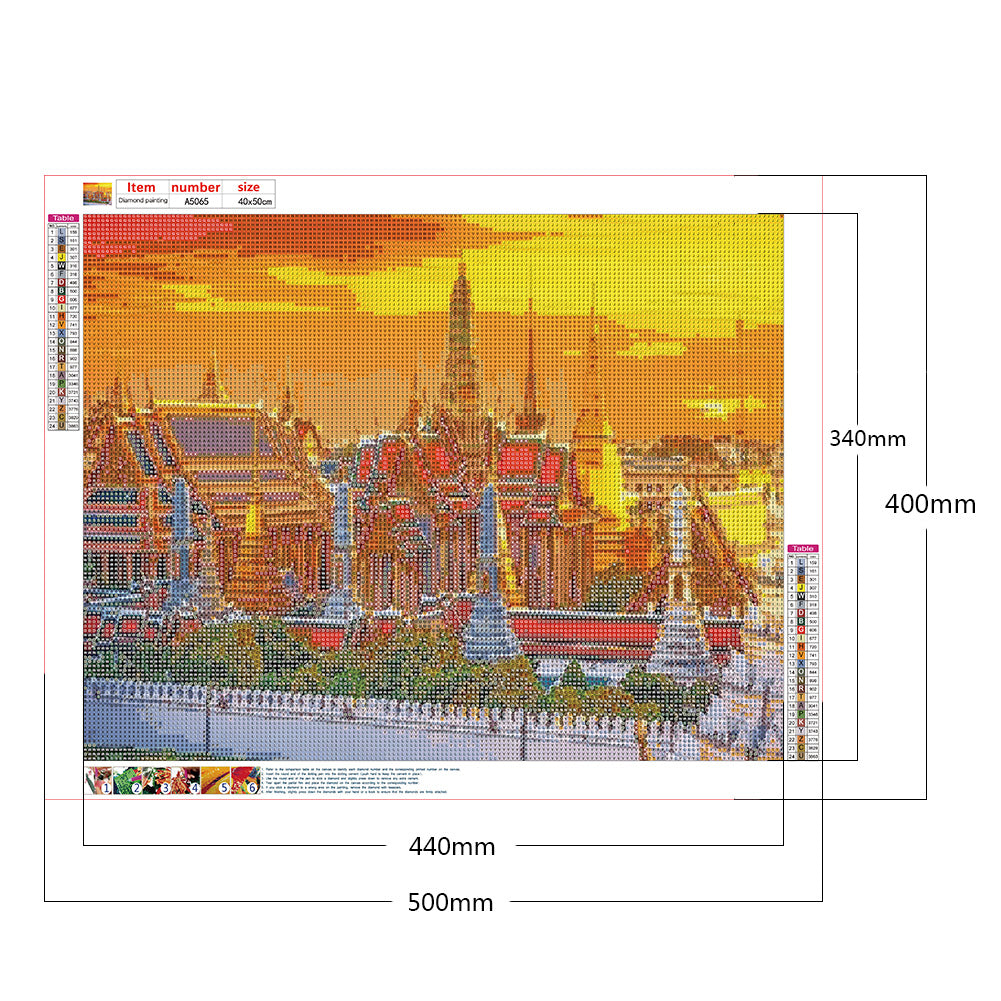 Thai Temple - Full Round Drill Diamond Painting 50*40CM