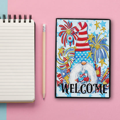DIY Special Shaped Diamond Painting 50 Pages A5 Notebook Independence Day