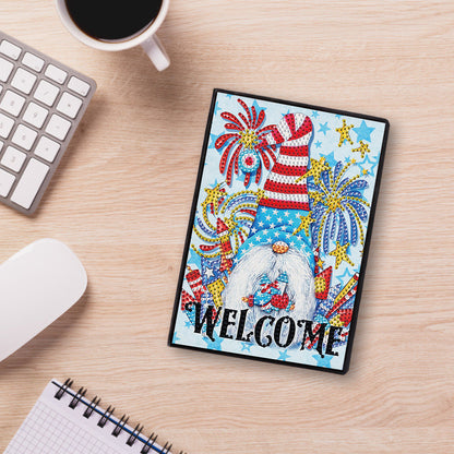 DIY Special Shaped Diamond Painting 50 Pages A5 Notebook Independence Day