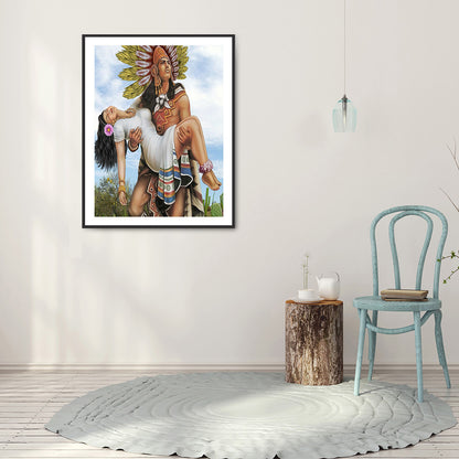 Aztec Warriors - Full Round Drill Diamond Painting 30*40CM