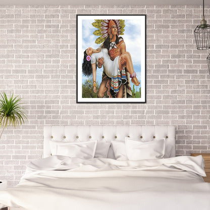 Aztec Warriors - Full Round Drill Diamond Painting 30*40CM