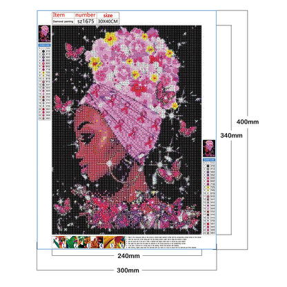 African Woman - Full Round Drill Diamond Painting 30*40CM