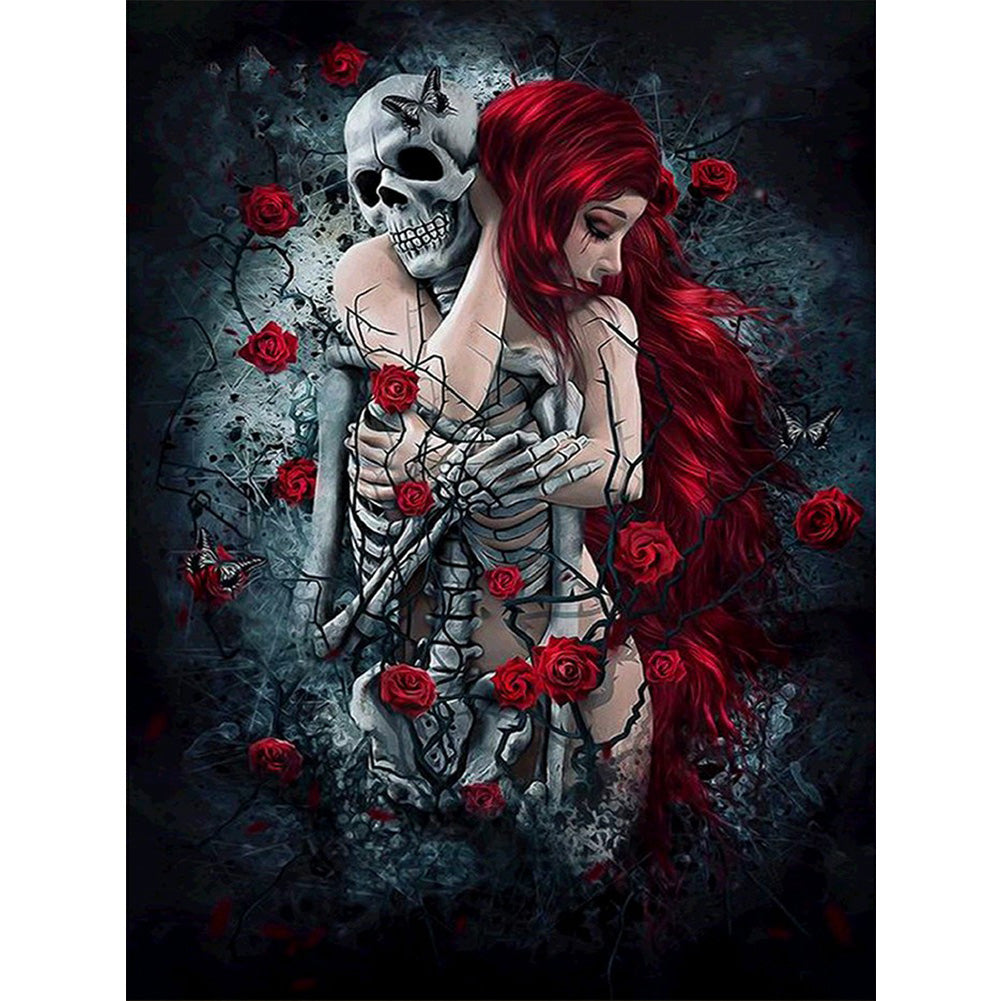 Beauty And Skull - Full Round Drill Diamond Painting 50*60CM