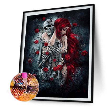 Beauty And Skull - Full Round Drill Diamond Painting 50*60CM