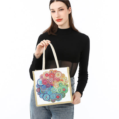 5D Diamond Painting Handbag DIY Linen Shopping Storage Bag Reusable Totes