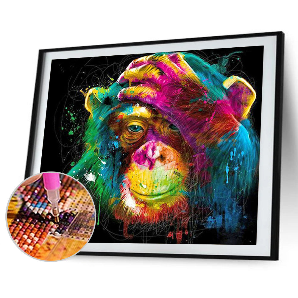 Chimpanzees - Full Round Drill Diamond Painting 40*30CM