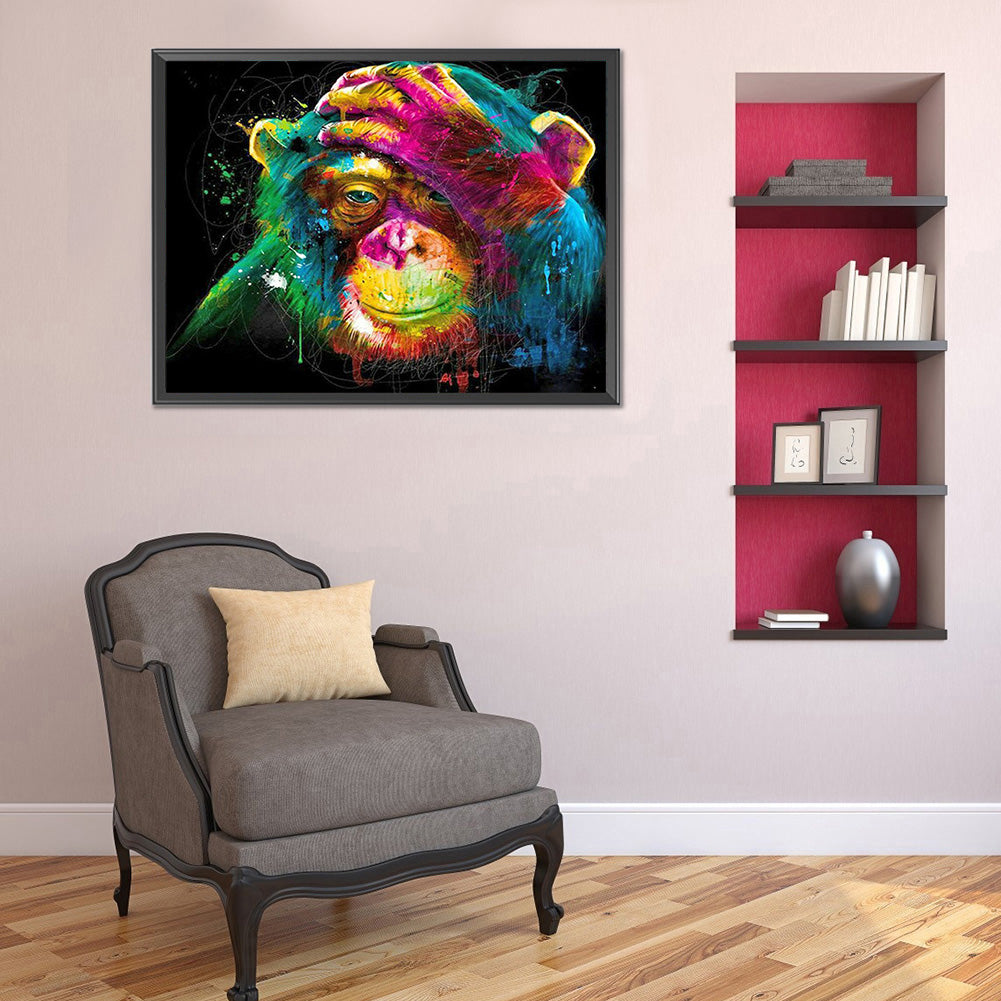 Chimpanzees - Full Round Drill Diamond Painting 40*30CM