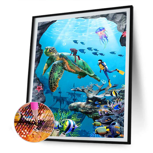 Underwater Animal World - Full Round Drill Diamond Painting 30*40CM