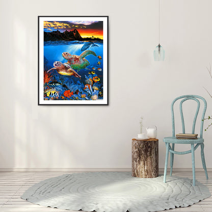 Underwater Animal World - Full Round Drill Diamond Painting 30*40CM