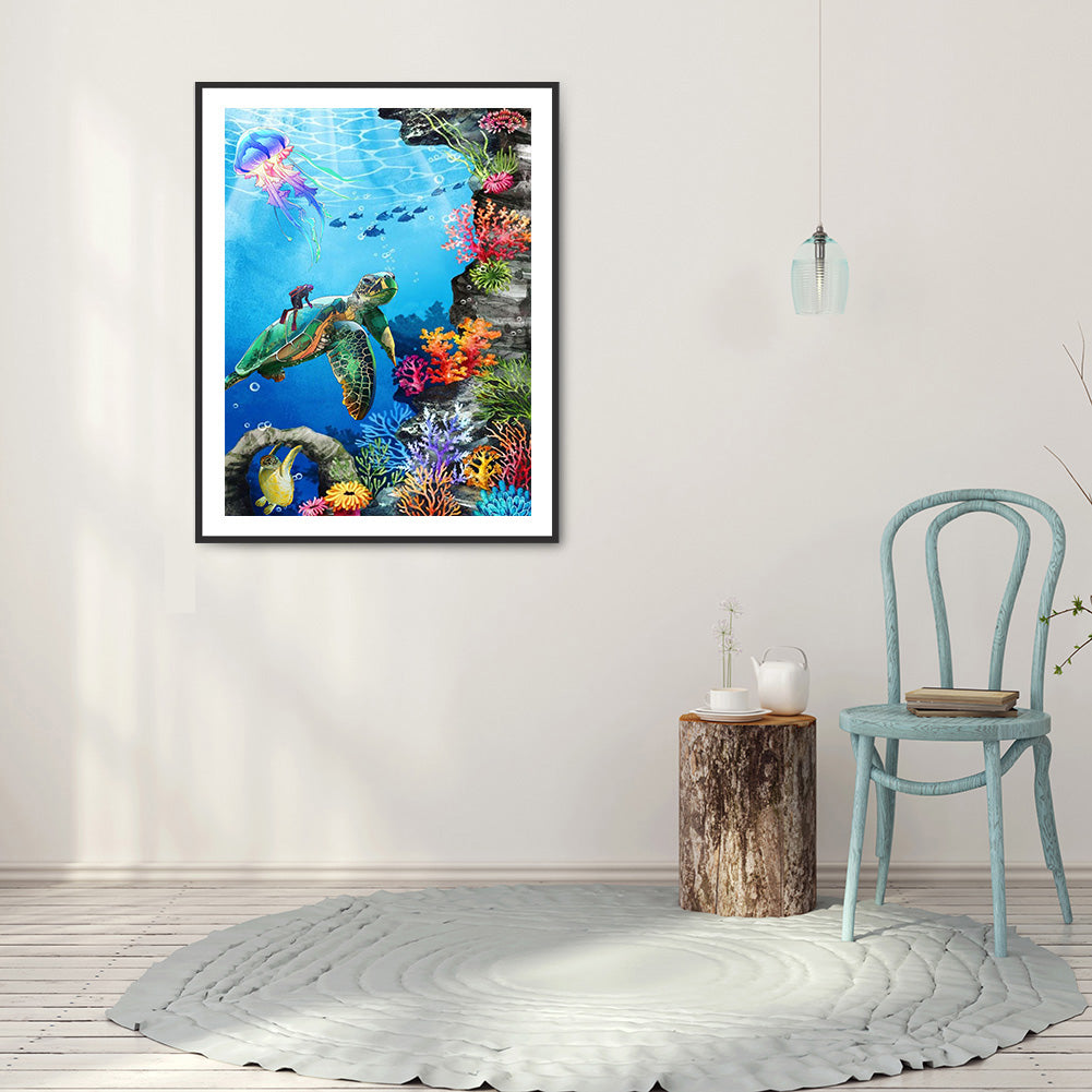 Underwater Animal World - Full Round Drill Diamond Painting 30*40CM