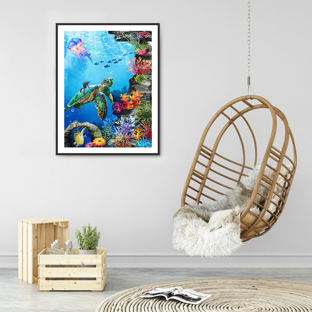 Underwater Animal World - Full Round Drill Diamond Painting 30*40CM