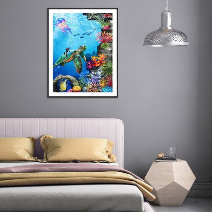Underwater Animal World - Full Round Drill Diamond Painting 30*40CM