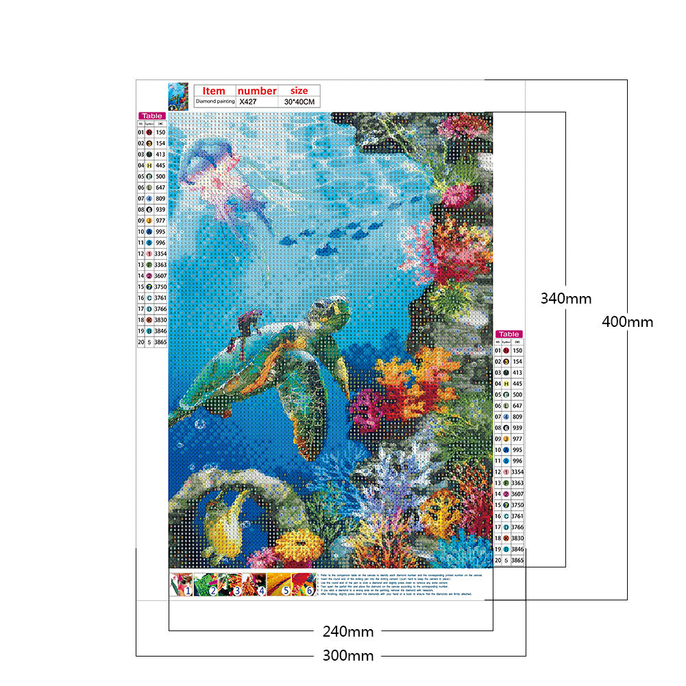 Underwater Animal World - Full Round Drill Diamond Painting 30*40CM