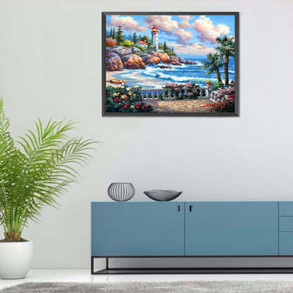 Beach Scenery - Full Round Drill Diamond Painting 40*30CM