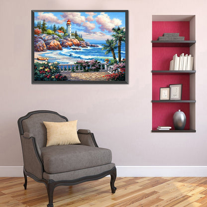 Beach Scenery - Full Round Drill Diamond Painting 40*30CM