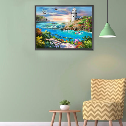 Beach Scenery - Full Round Drill Diamond Painting 40*30CM