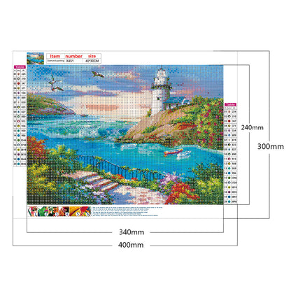 Beach Scenery - Full Round Drill Diamond Painting 40*30CM