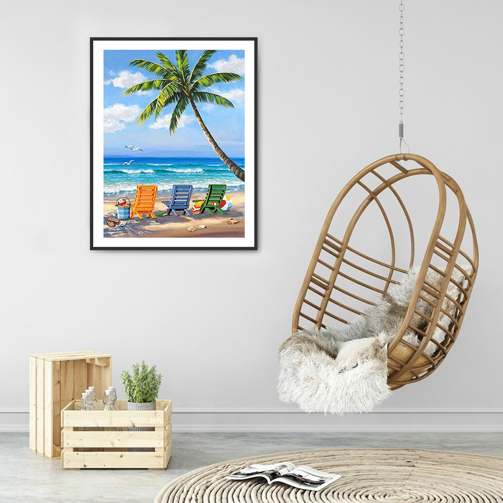 Beach Humanities - Full Round Drill Diamond Painting 30*40CM