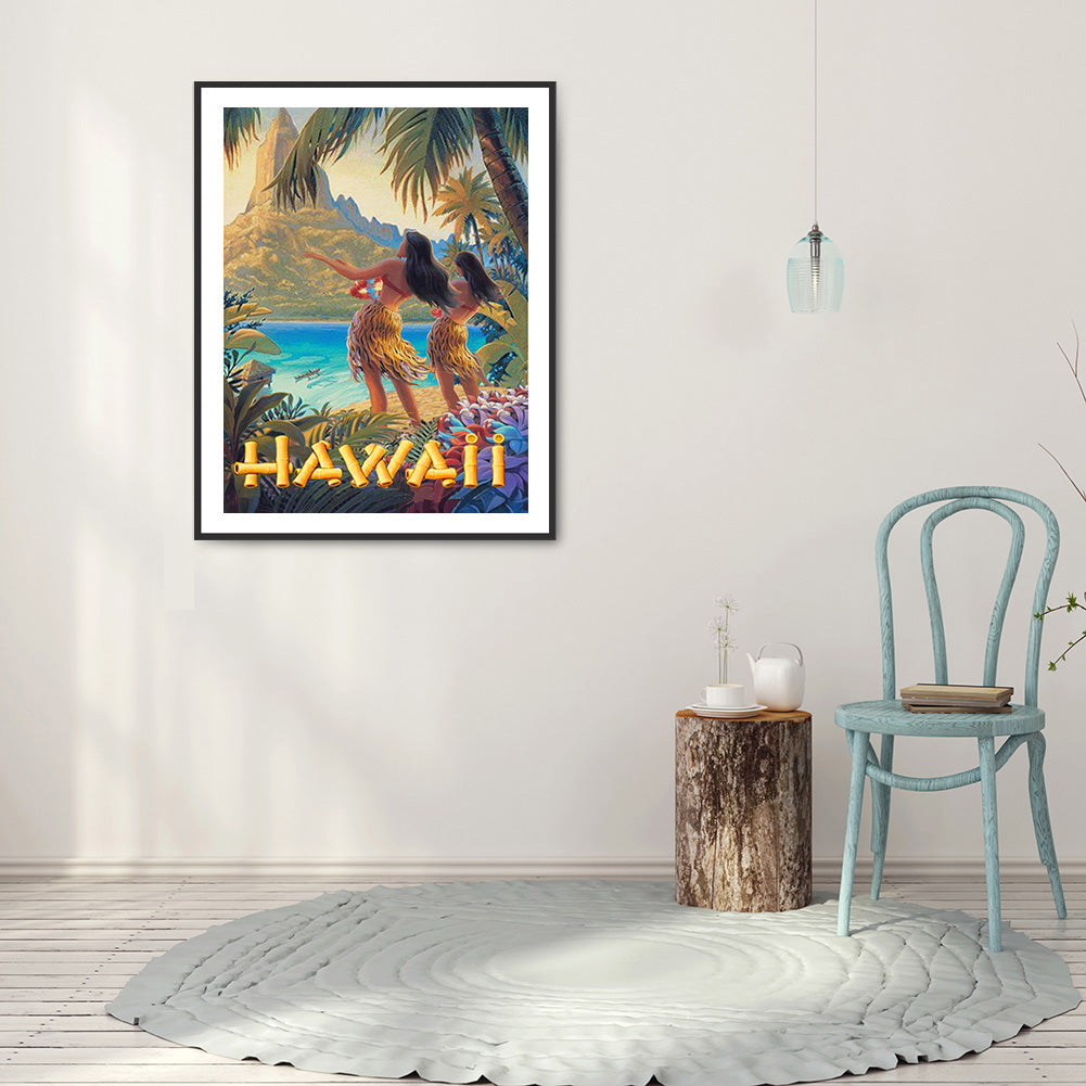 Beach Humanities - Full Round Drill Diamond Painting 30*40CM