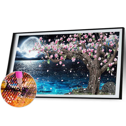 Moon Peach Blossoms - Full Round Drill Diamond Painting 80*40CM