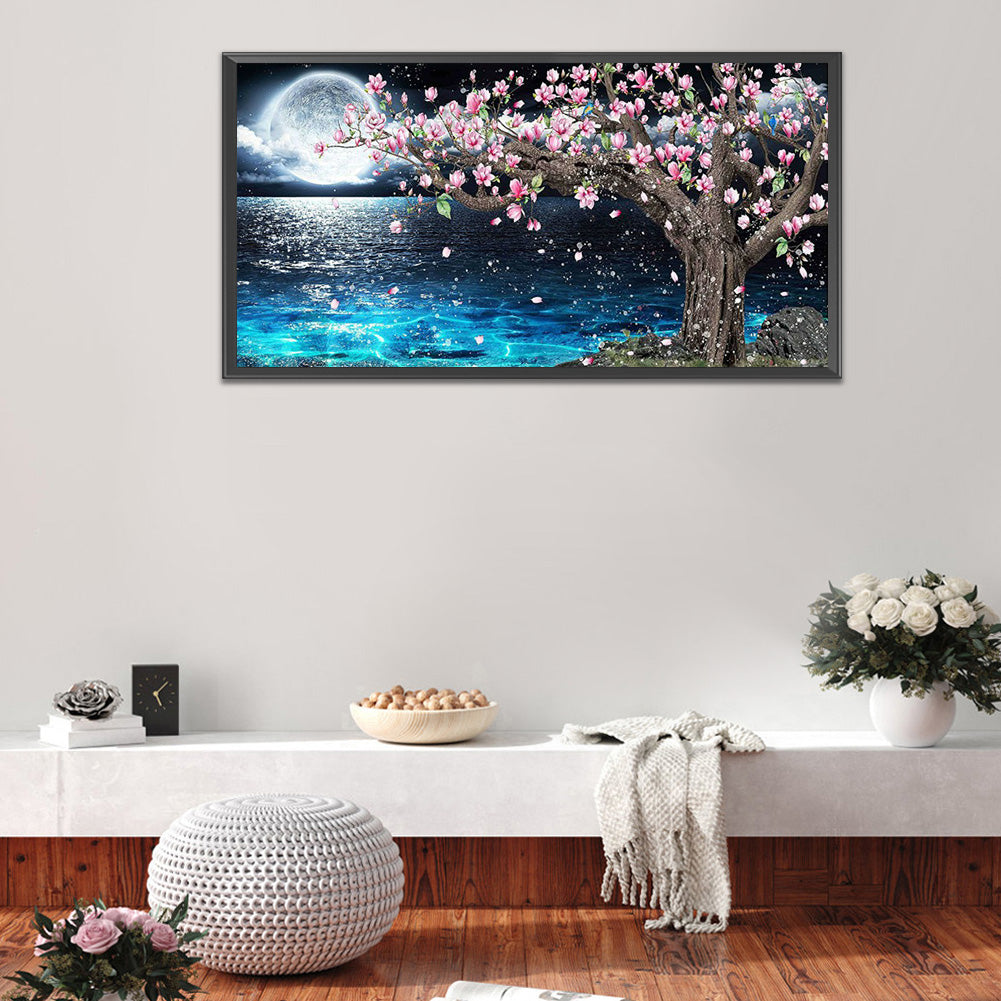 Moon Peach Blossoms - Full Round Drill Diamond Painting 80*40CM