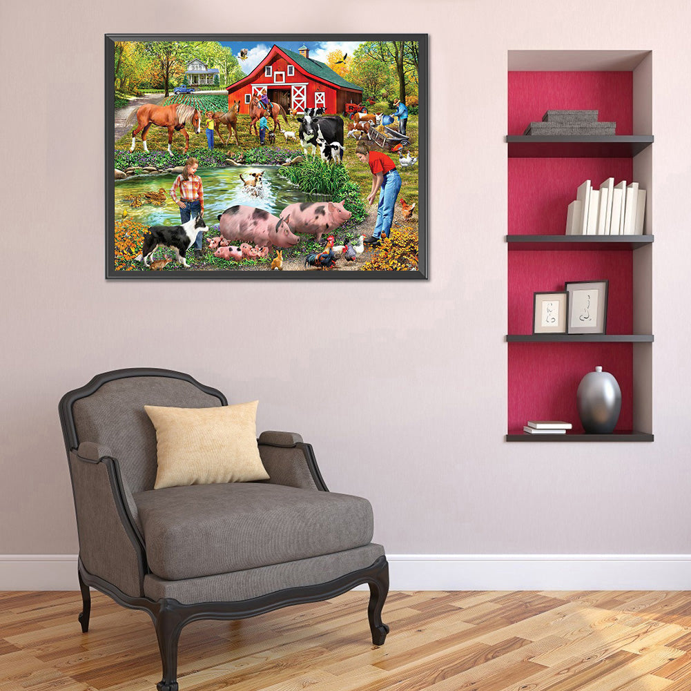 Country Farm - Full Round Drill Diamond Painting 40*30CM