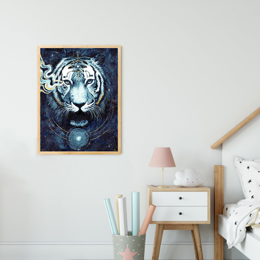 Dark Metallic Tiger - Full Round Drill Diamond Painting 30*40CM