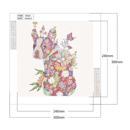 Flower Dog - Special Shaped Drill Diamond Paiting 30*30CM
