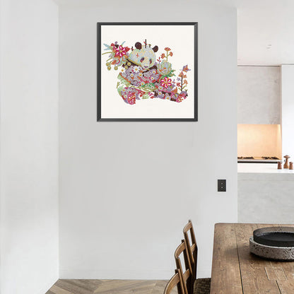 Flower Panda - Special Shaped Drill Diamond Paiting 30*30CM
