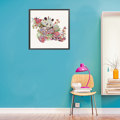 Flower Panda - Special Shaped Drill Diamond Paiting 30*30CM
