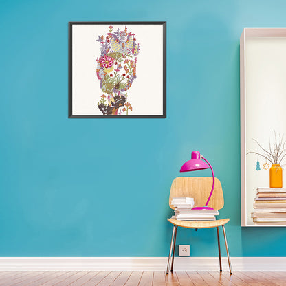 Floral Owl - Special Shaped Drill Diamond Paiting 30*30CM