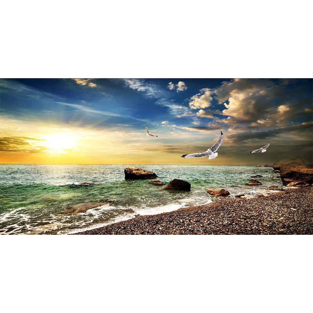 Seaside Rocks - Full Square Drill Diamond Painting 80*40CM