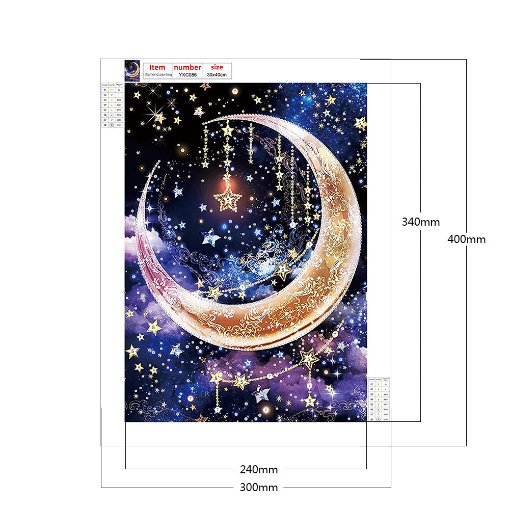 Star Moon - Special Shaped Drill Diamond Paiting 30*40CM