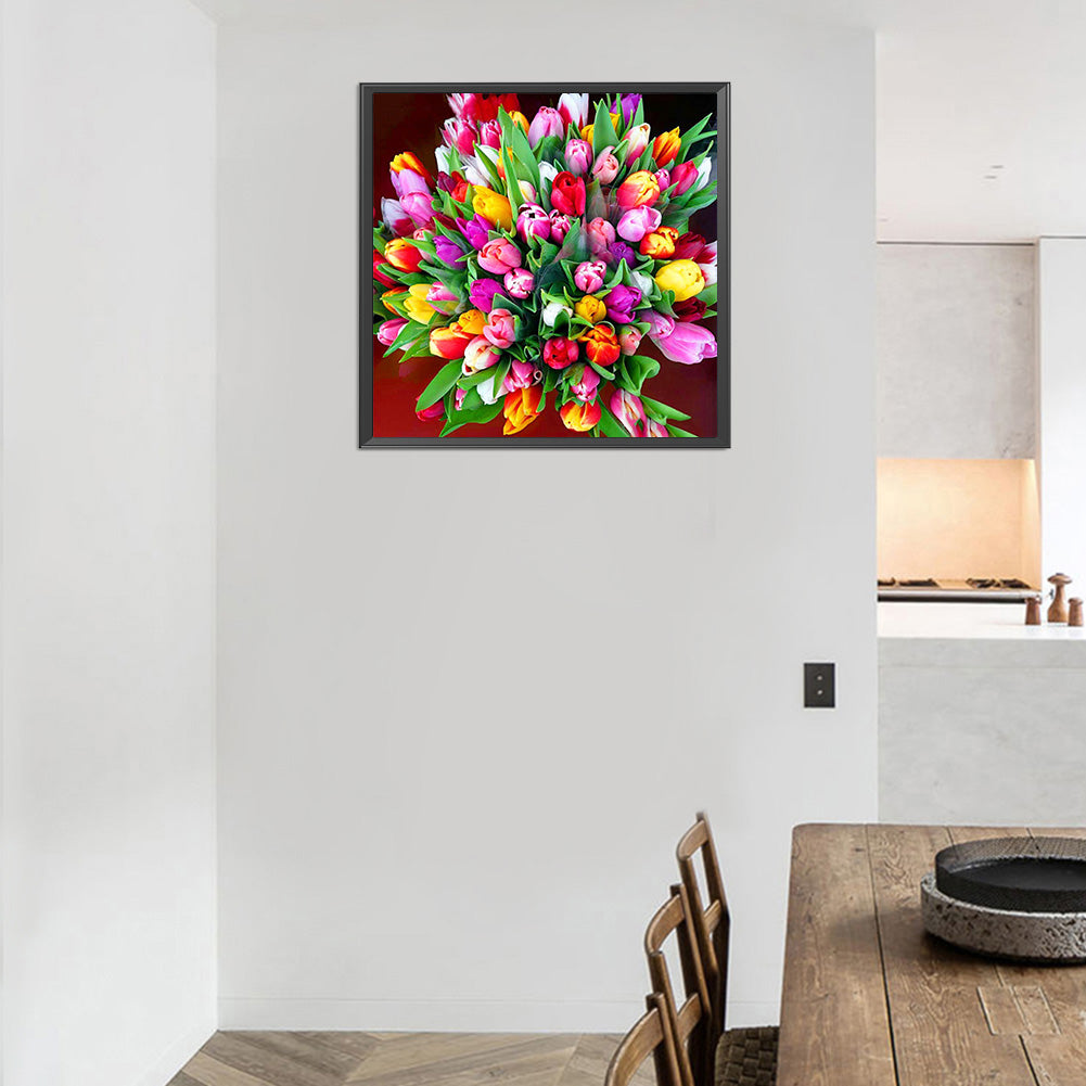 Tulip Bouquet - Full Round Drill Diamond Painting 30*30CM
