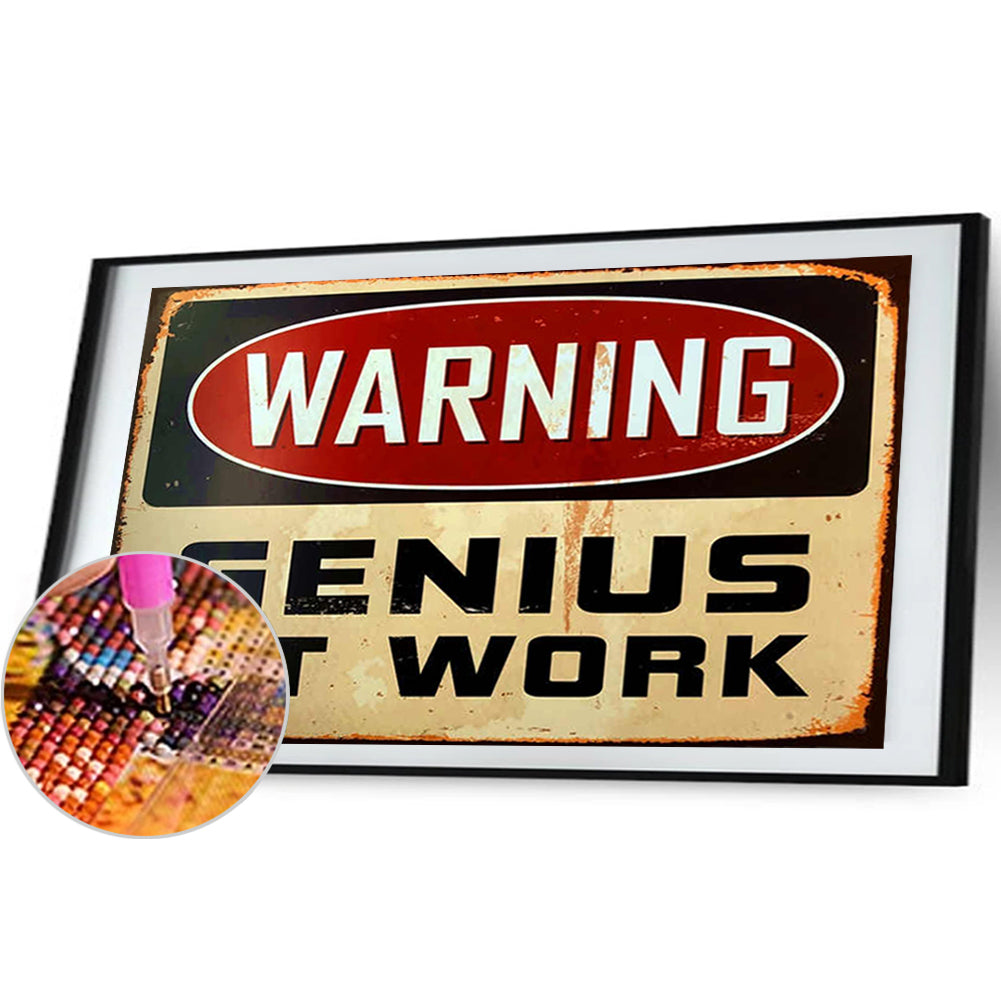 Warning Sign - Full Round Drill Diamond Painting 50*30cm