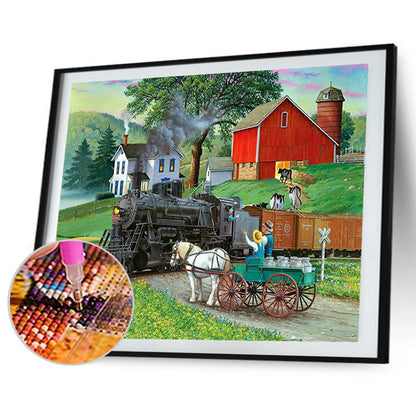 Manor Farm - Full Round Drill Diamond Painting 40*30CM