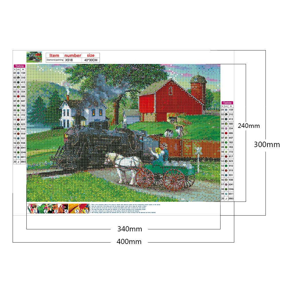 Manor Farm - Full Round Drill Diamond Painting 40*30CM