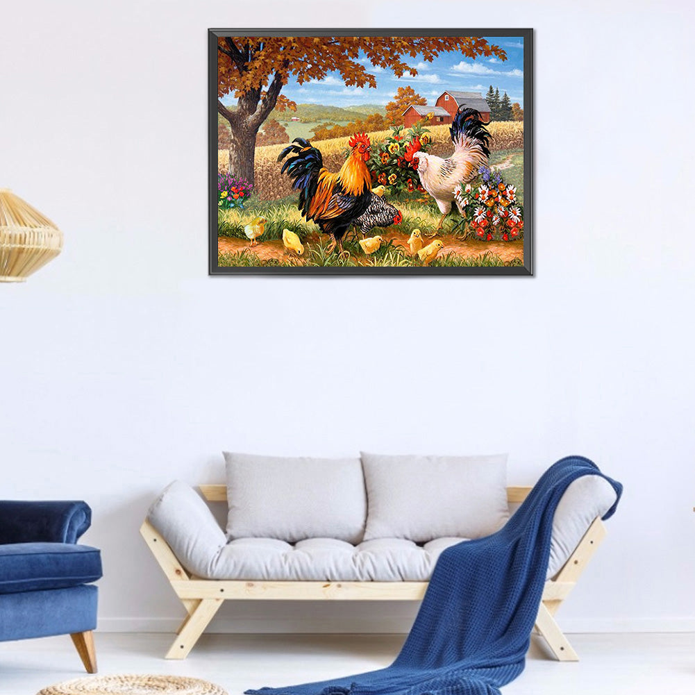 Manor Farm - Full Round Drill Diamond Painting 40*30CM