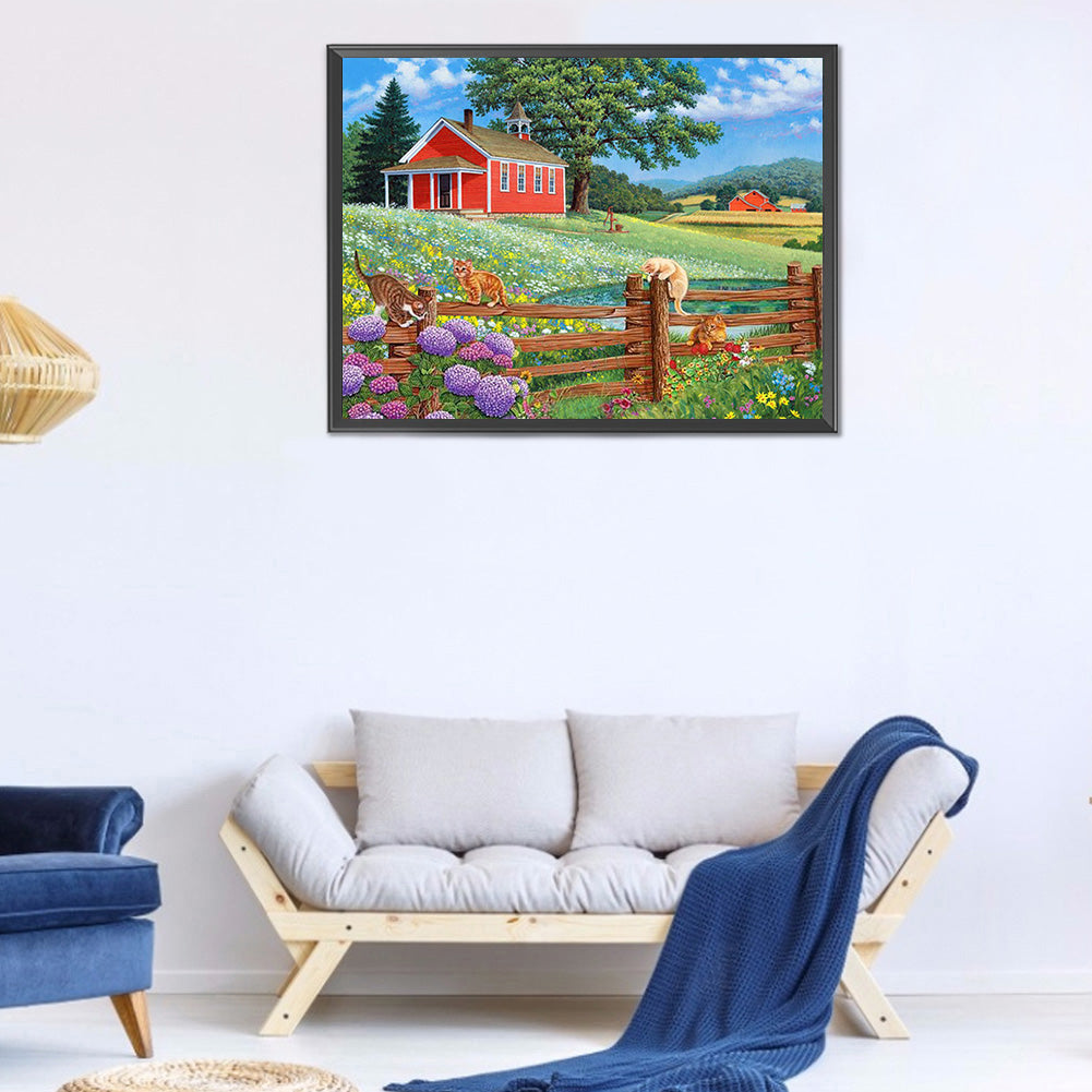 Manor Farm - Full Round Drill Diamond Painting 40*30CM