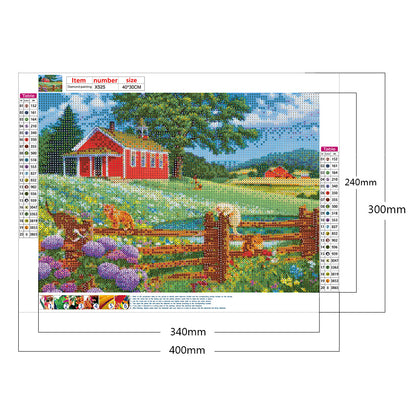 Manor Farm - Full Round Drill Diamond Painting 40*30CM