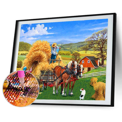 Manor Farm - Full Round Drill Diamond Painting 40*30CM