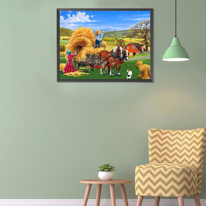 Manor Farm - Full Round Drill Diamond Painting 40*30CM