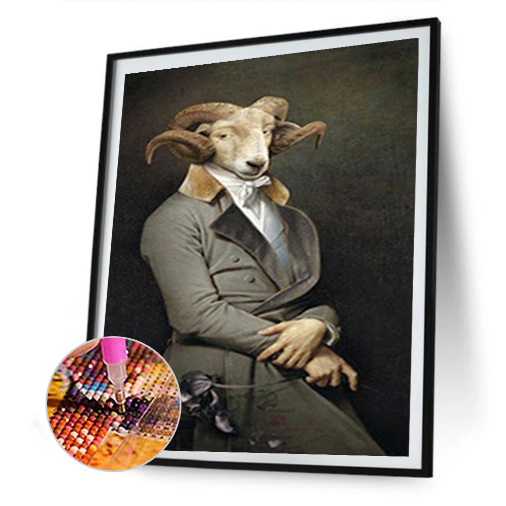 Gentleman Sheep - Full Round Drill Diamond Painting 30*40CM