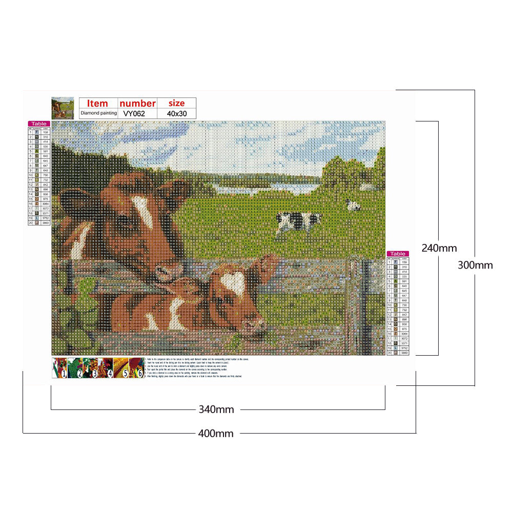 Cattle - Full Round Drill Diamond Painting 40*30CM