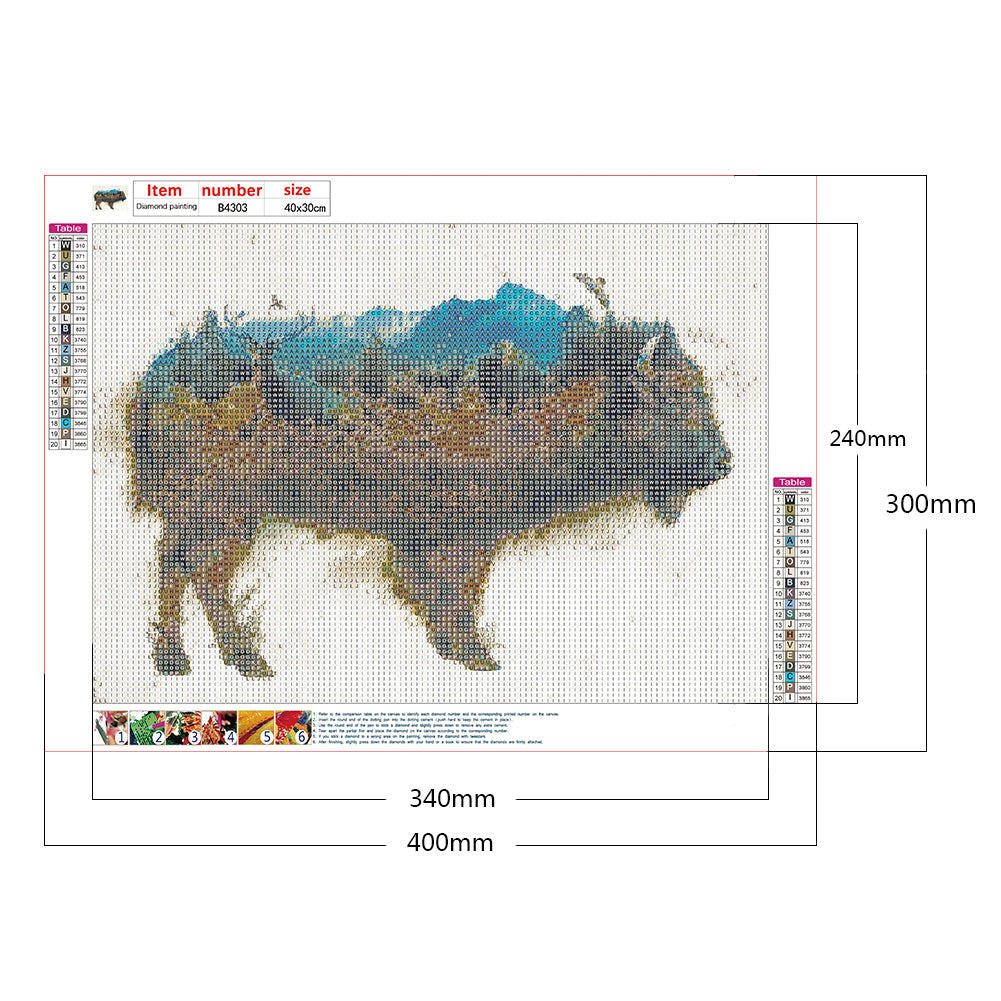 Bison Art - Full Round Drill Diamond Painting 40*30CM