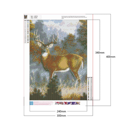 Deer - Full Round Drill Diamond Painting 30*40CM