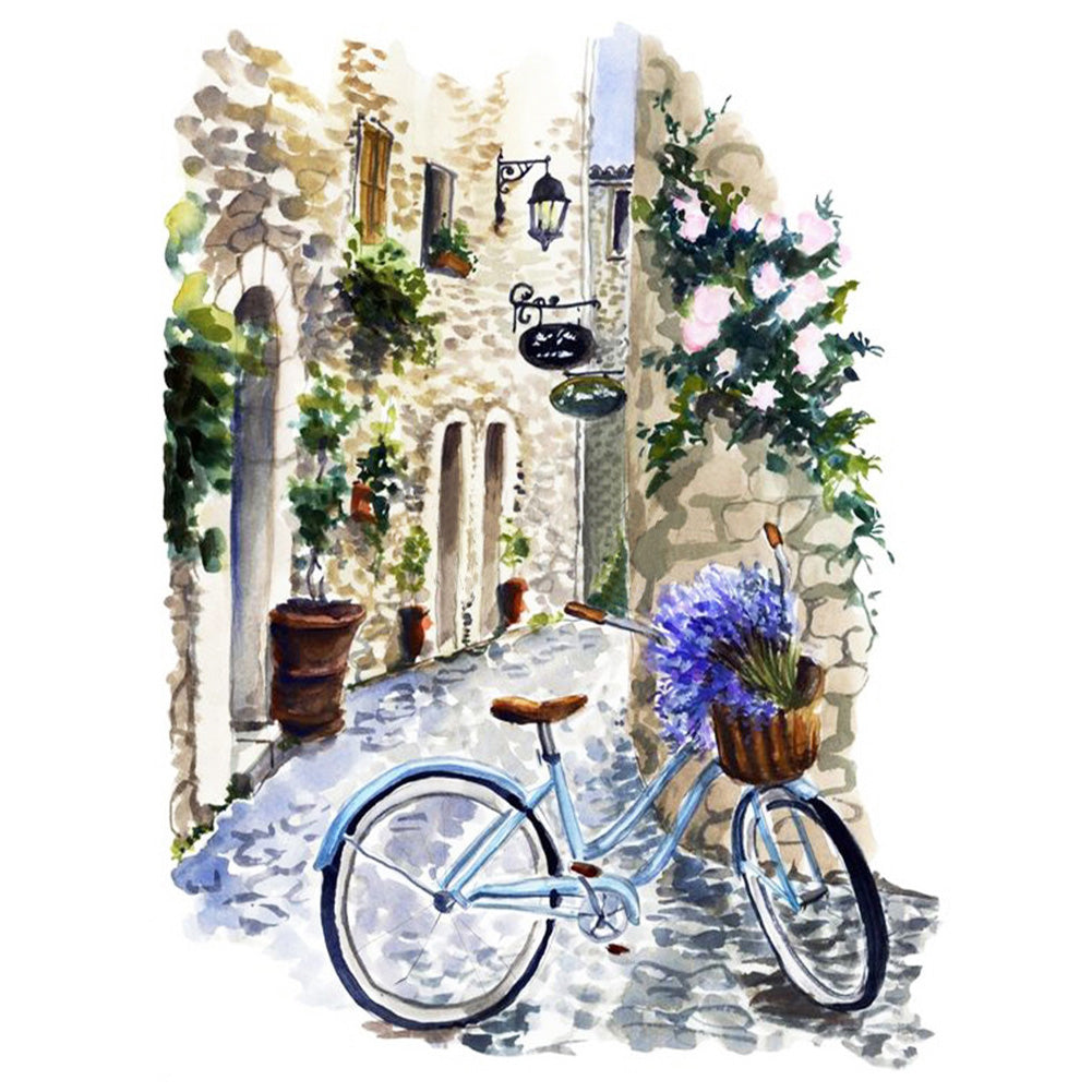 Alley Bike - Full Round Drill Diamond Painting 30*40CM
