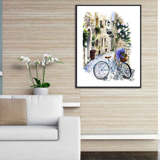 Alley Bike - Full Round Drill Diamond Painting 30*40CM